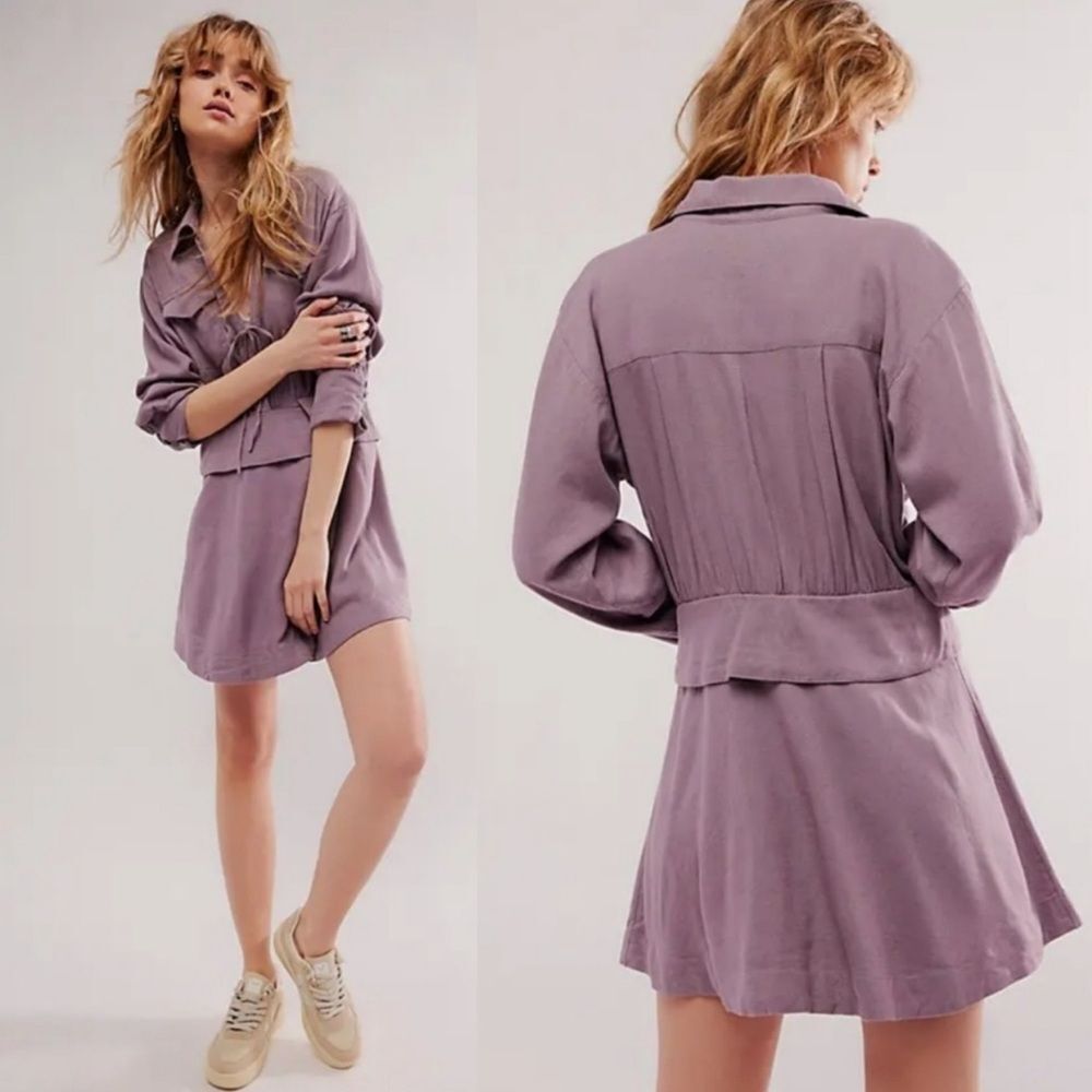 Free People Maxwell Purple Mini Dress Size XL